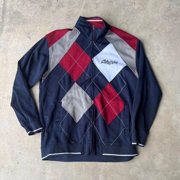 Ecko Unlimited Plaid y2k university of quarter zip Diamonds Men size XL frat - Picture 1 of 3